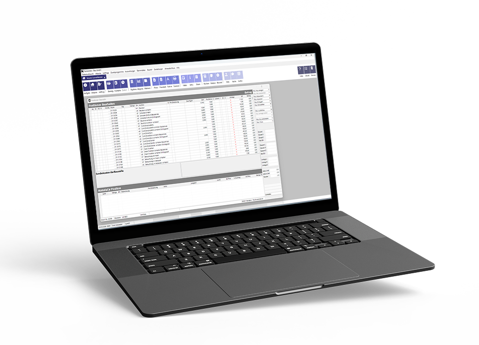 Digitale Baustellen-App von Numerobis auf einem Laptop